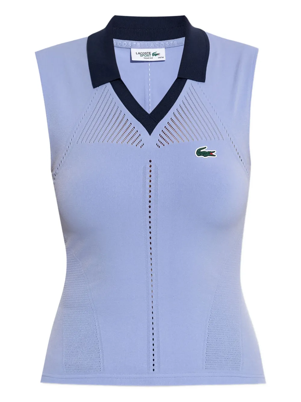 Lacoste sleeveless knitted polo top | Blue | Image 1
