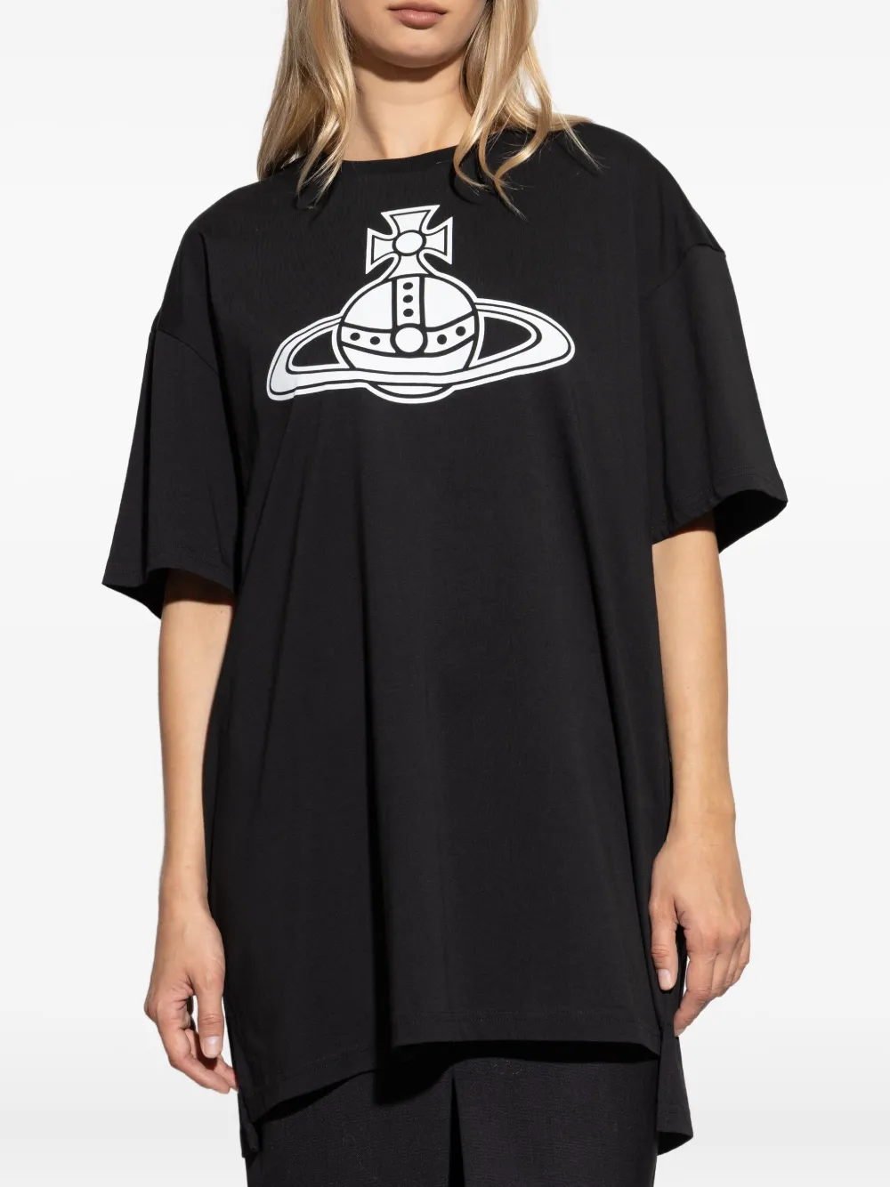 Vivienne Westwood Paris Orb Oversized T-shirt Cotton Black Xl Unisex In Black