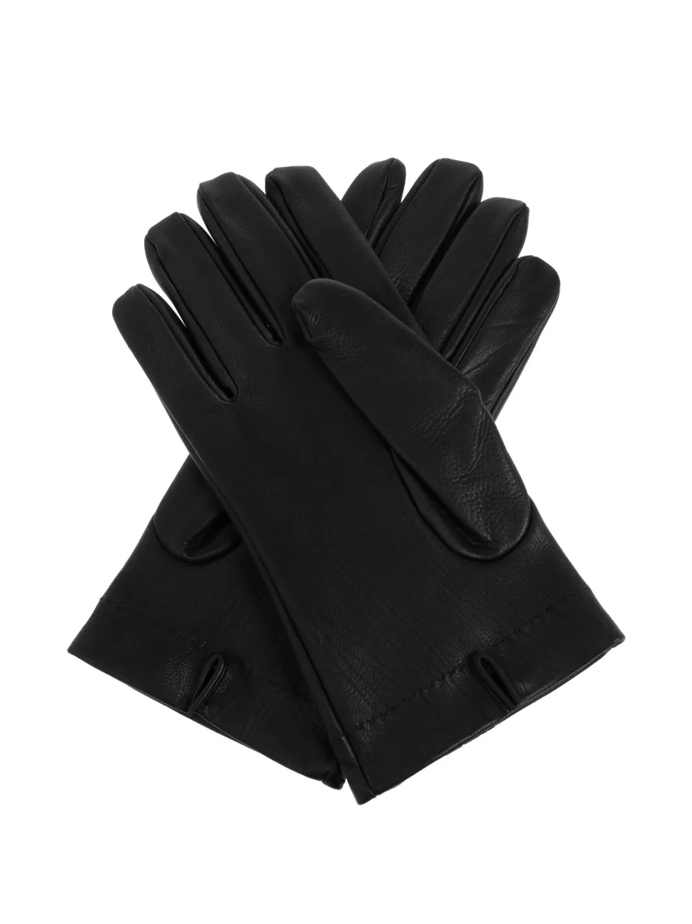 Burberry topstitch leather gloves - Zwart
