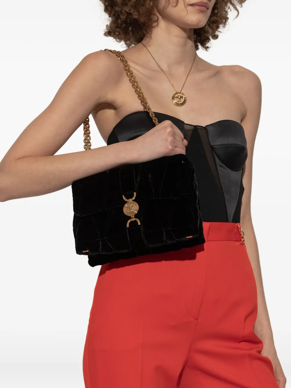 Versace quilted chain tote bag - Zwart