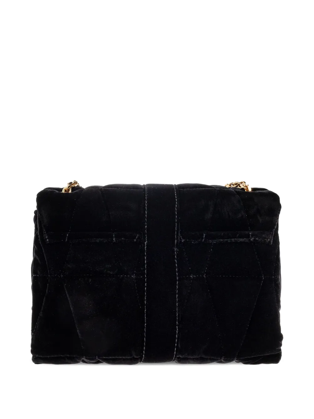 Versace Quilted Chain Tote Bag In Black