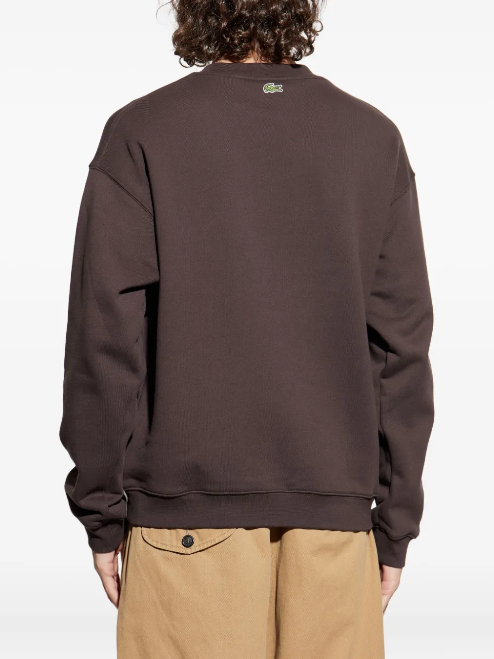 Lacoste Fleece sweater met Heritage-borduurwerk Bruin