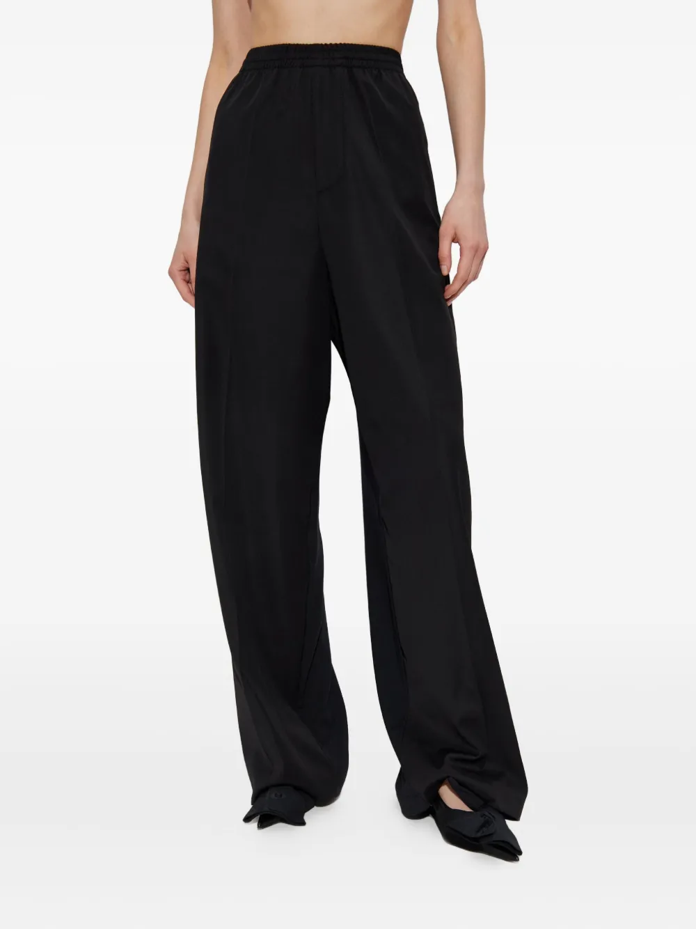 Balenciaga Elastic Waist Casual Pants In Black