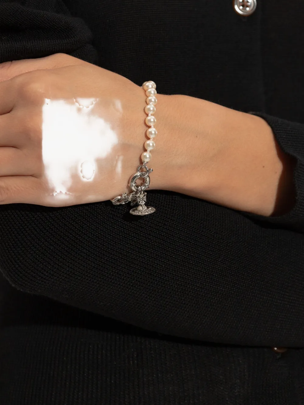 Vivienne Westwood pearl bow bracelet - Beige