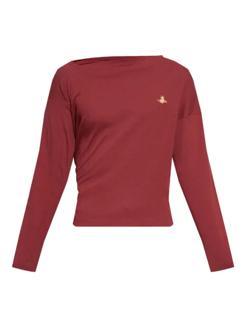 Vivienne Westwood asymmetric-neckline bee-embroidered top