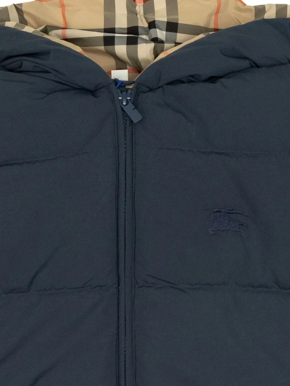 Burberry Kids hooded puffer jacket Blauw