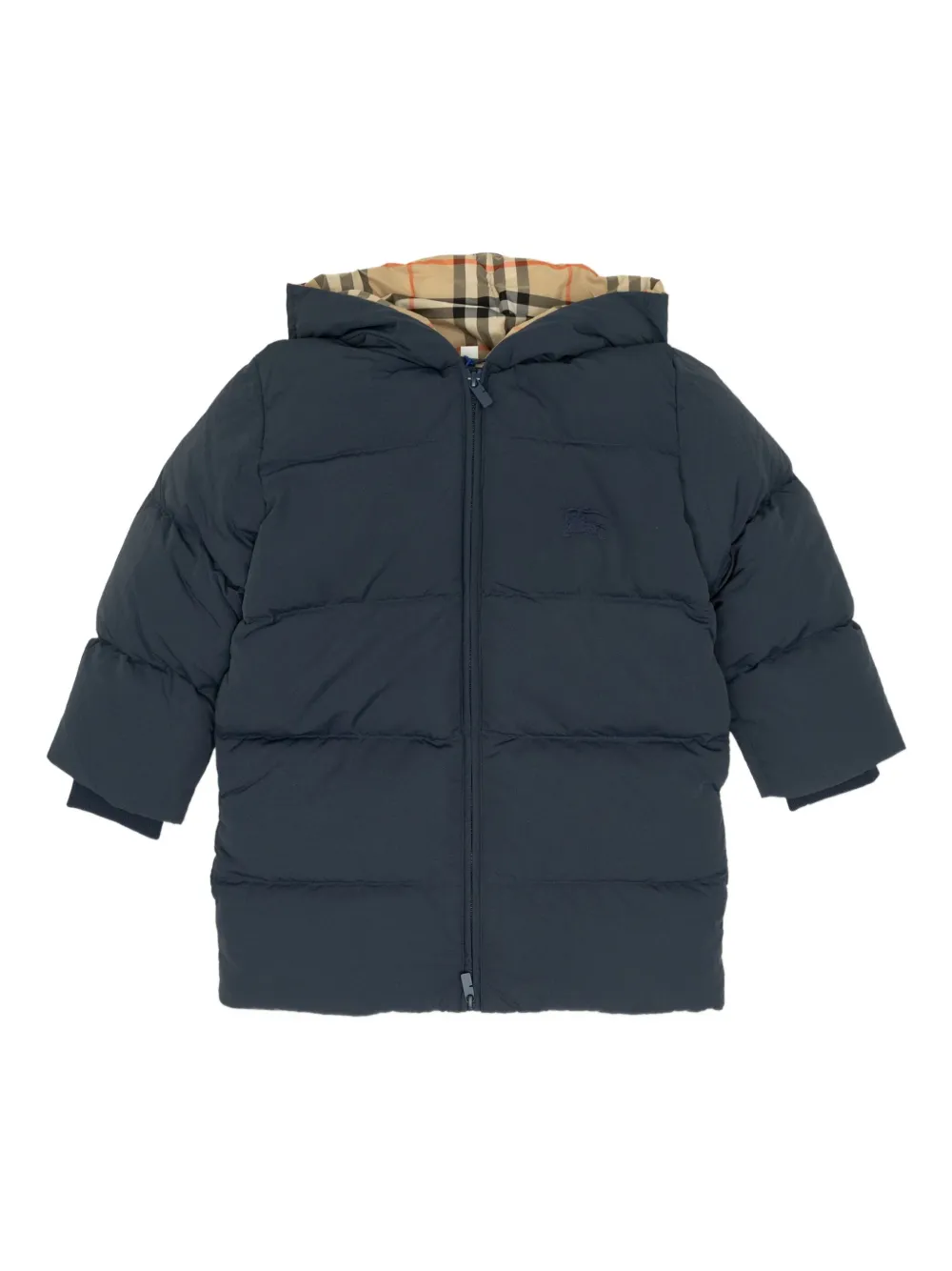 Burberry Kids hooded puffer jacket - Blu