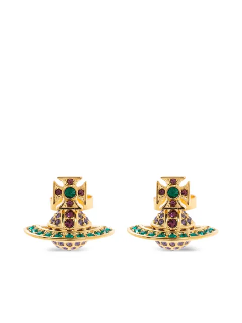 Vivienne Westwood orb cross crystal earrings