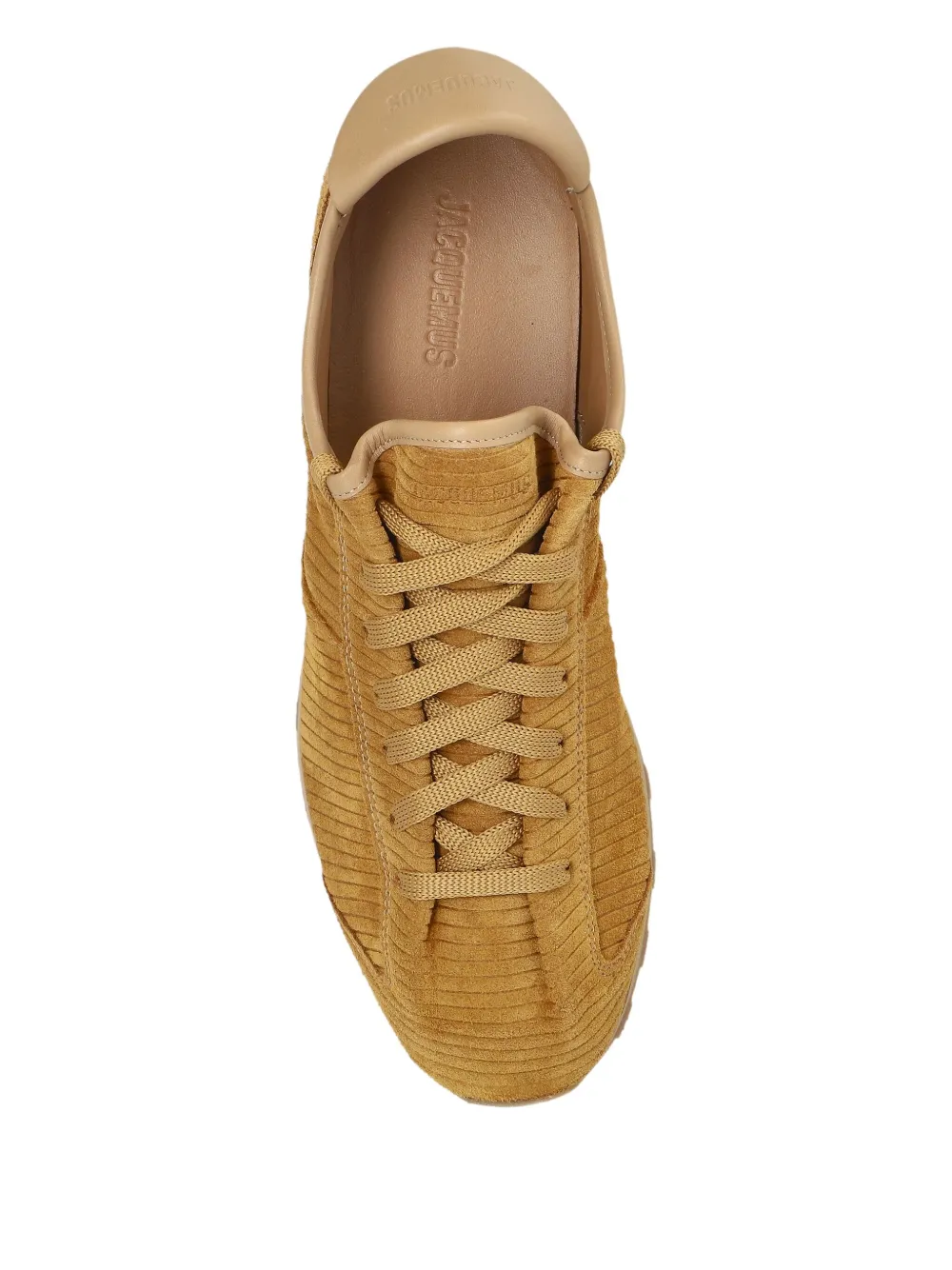 Jacquemus Le Tennis Sneakers In Soft Corduroy-embossed Suede Shoes In Brown