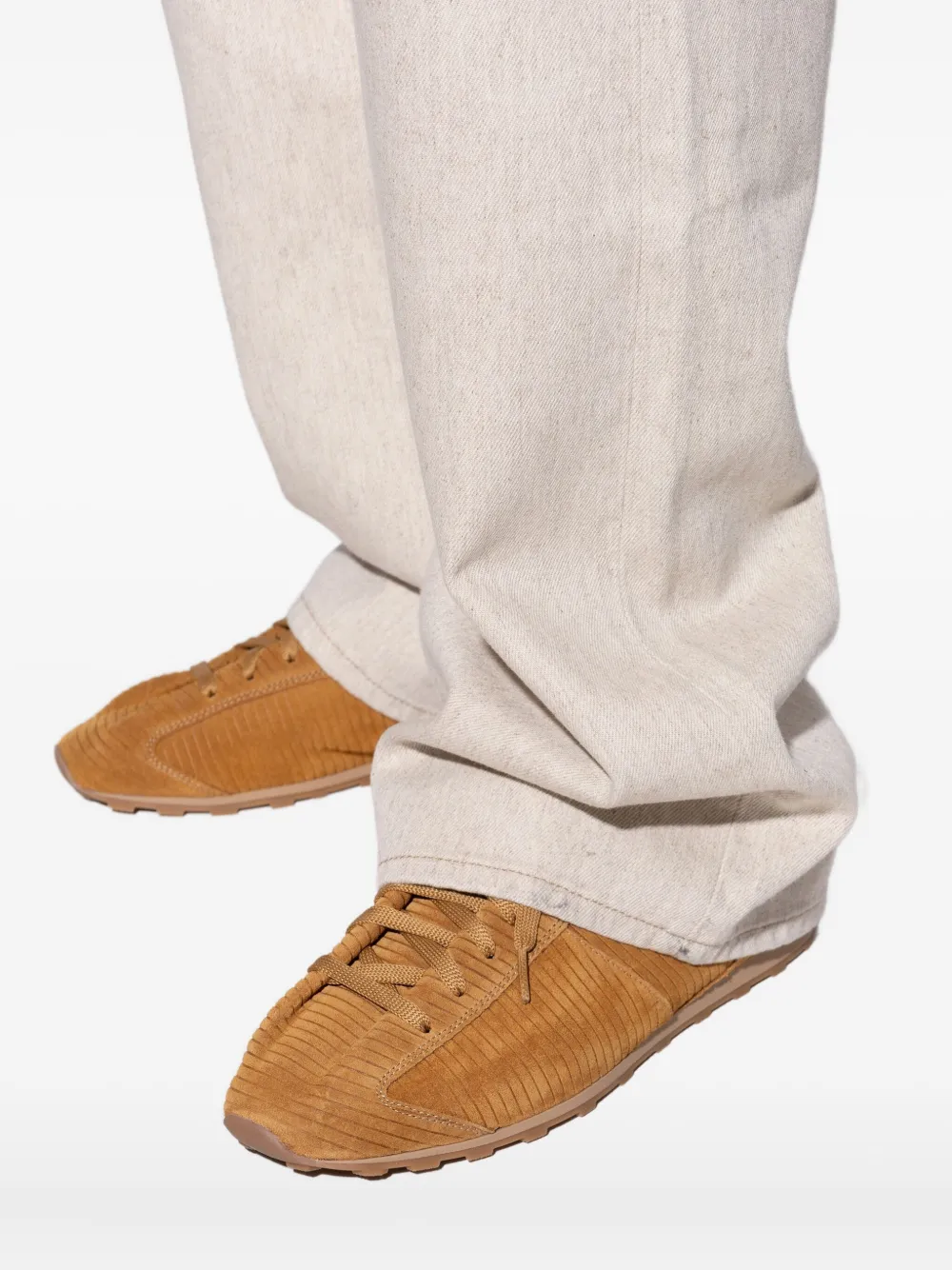 Jacquemus Le Tennis Sneakers In Soft Corduroy-embossed Suede Shoes In Brown