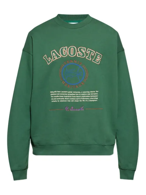 Lacoste Heritage-embroidery fleece sweatshirt
