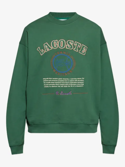 Lacoste Heritage-embroidery fleece sweatshirt