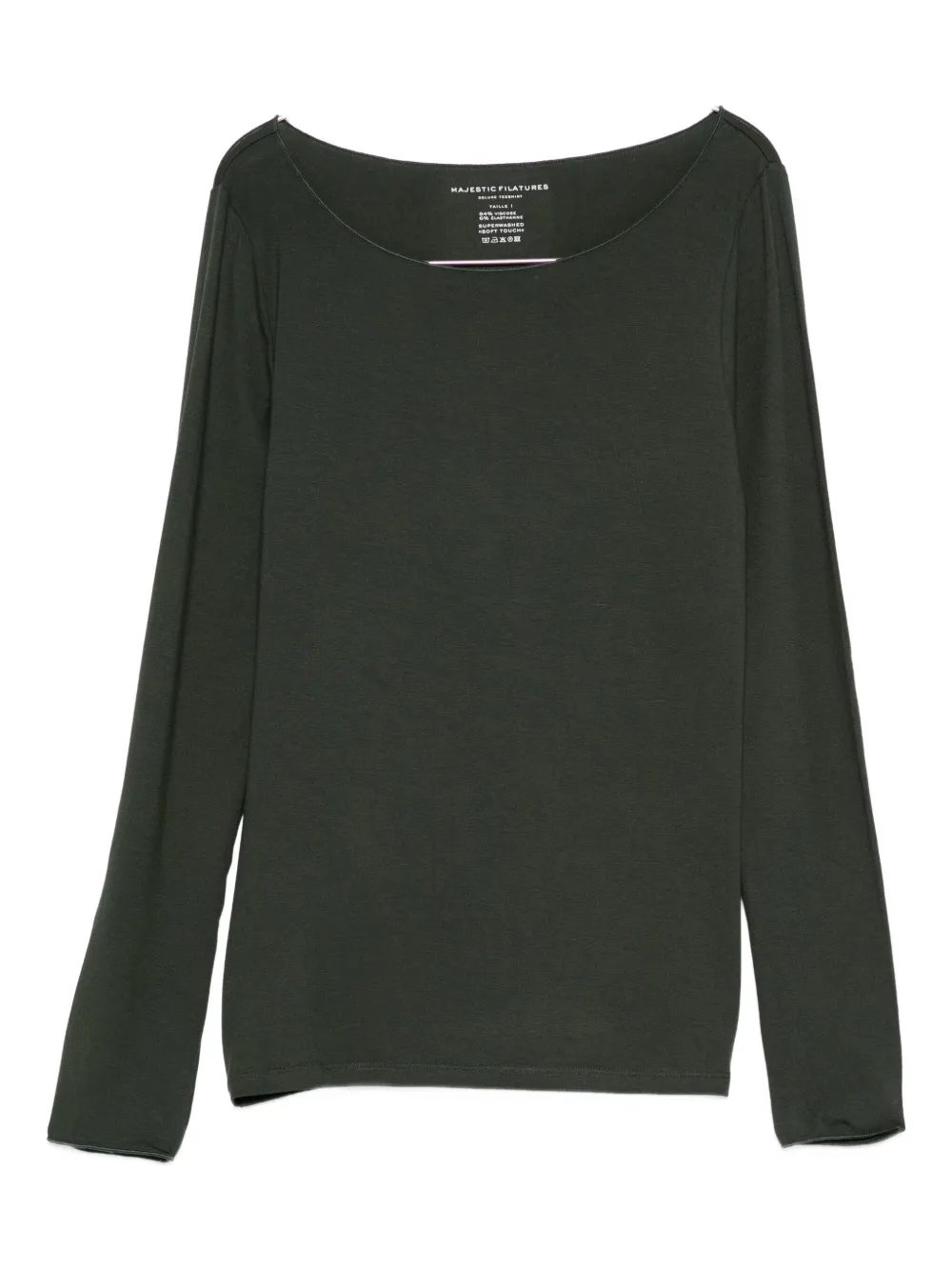 Majestic Filatures boat-neck long-sleeve top | Green | Image 1