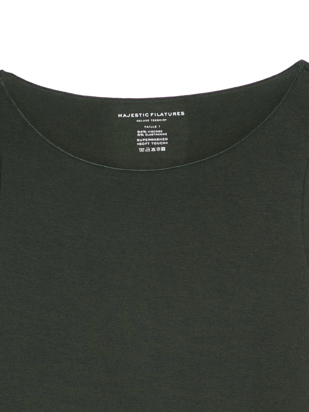 Majestic Filatures Top met boothals en lange mouwen Groen