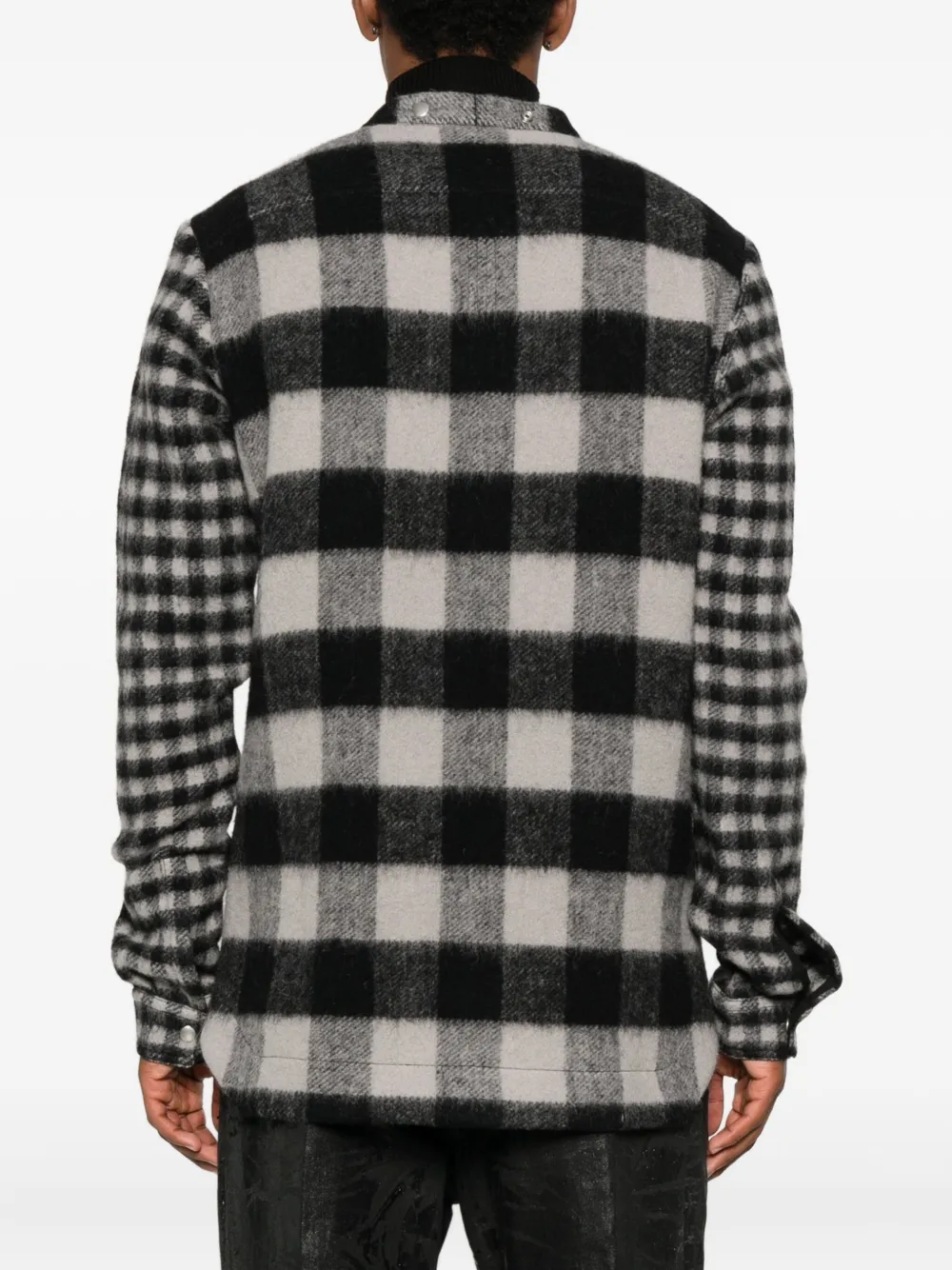 Rick Owens Patchwork Checked Wool Jacket In Black