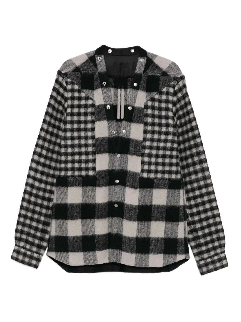 Rick Owens patchwork checked wool jacket | Black | Image 1