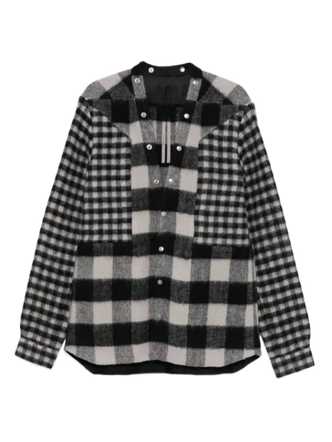 Rick Owens patchwork checked wool jacket