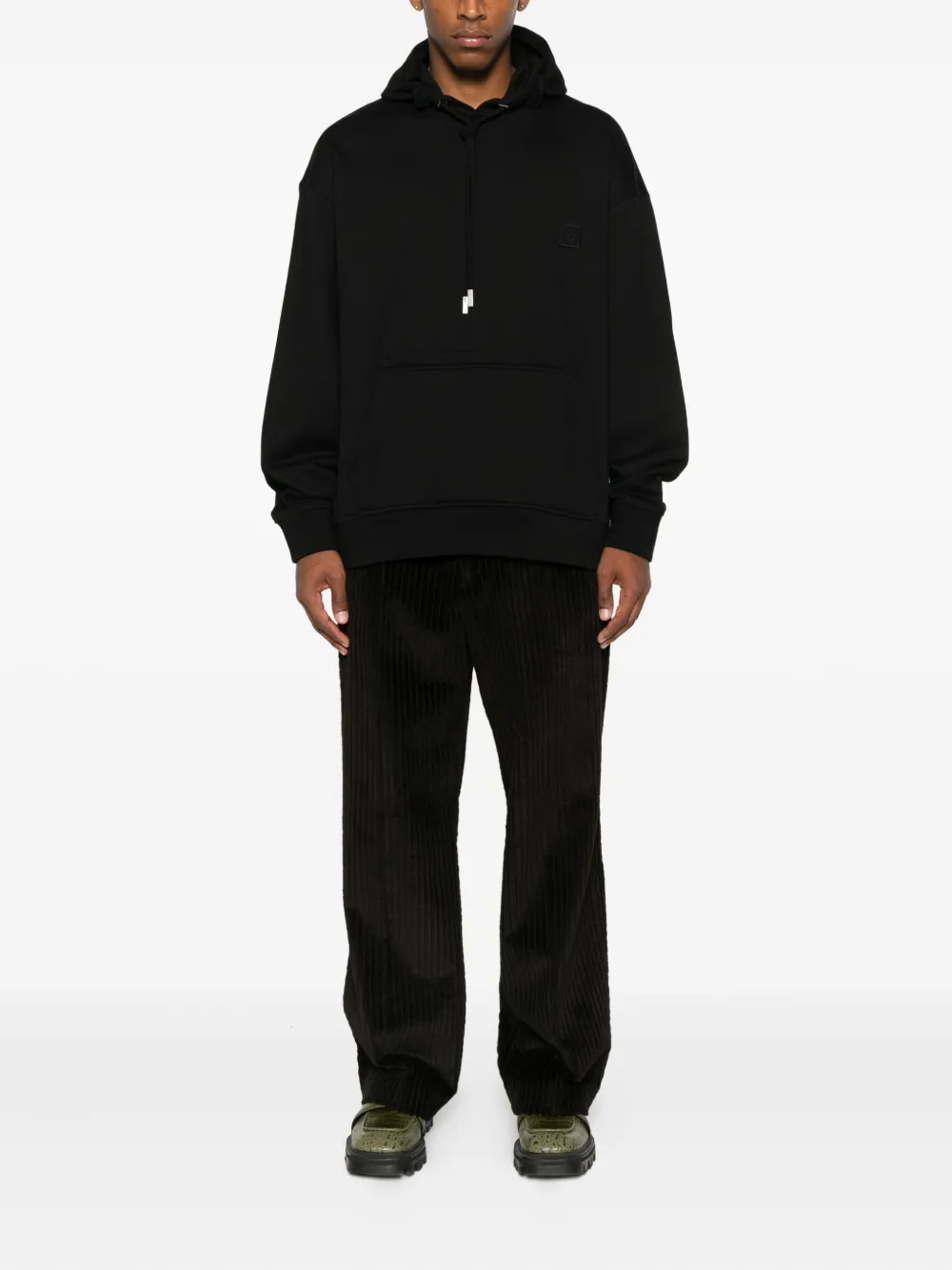 Wooyoungmi Logo-embroidered Hoodie In Black