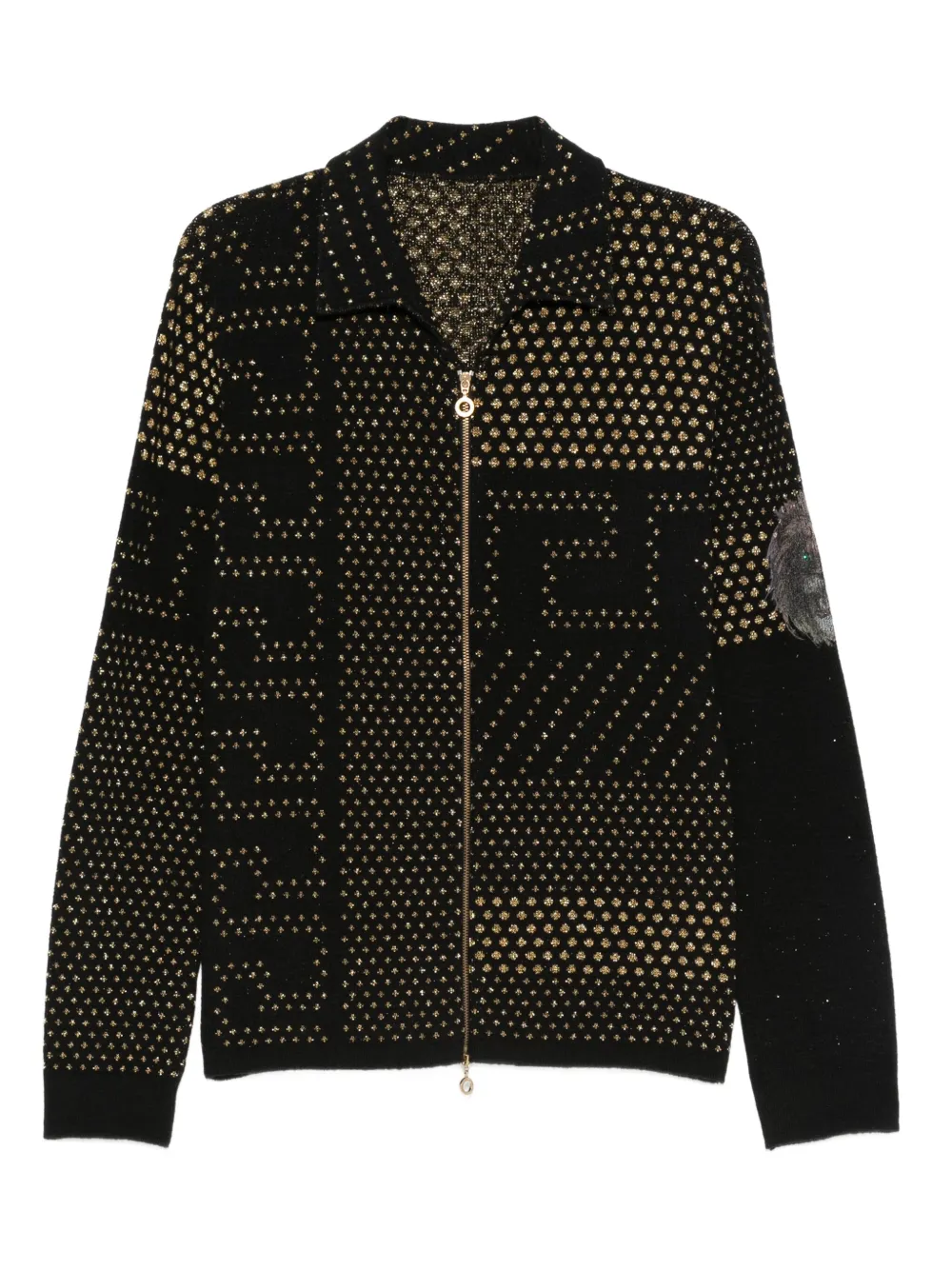 Versace Pre-Owned 2000s Greca-pattern cardigan | Black | Image 1