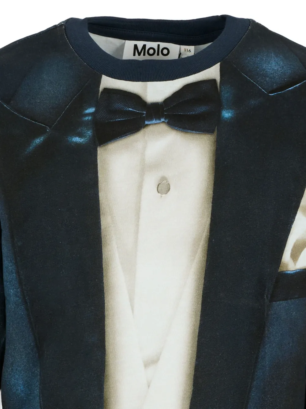 Molo Tuxedo-print Long-sleeve Sweatshirt In Blue