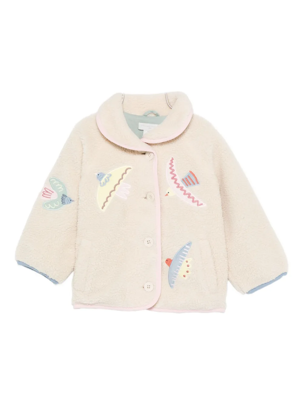 Stella McCartney Kids embroidered fleece jacket | Neutrals | Image 1