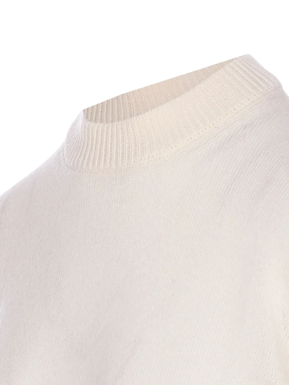 Allude Trui met ronde hals en lange mouwen Beige