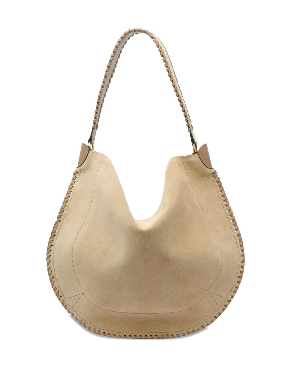 ISABEL MARANT Oskan suède schoudertas met gevlochten afwerking - Beige