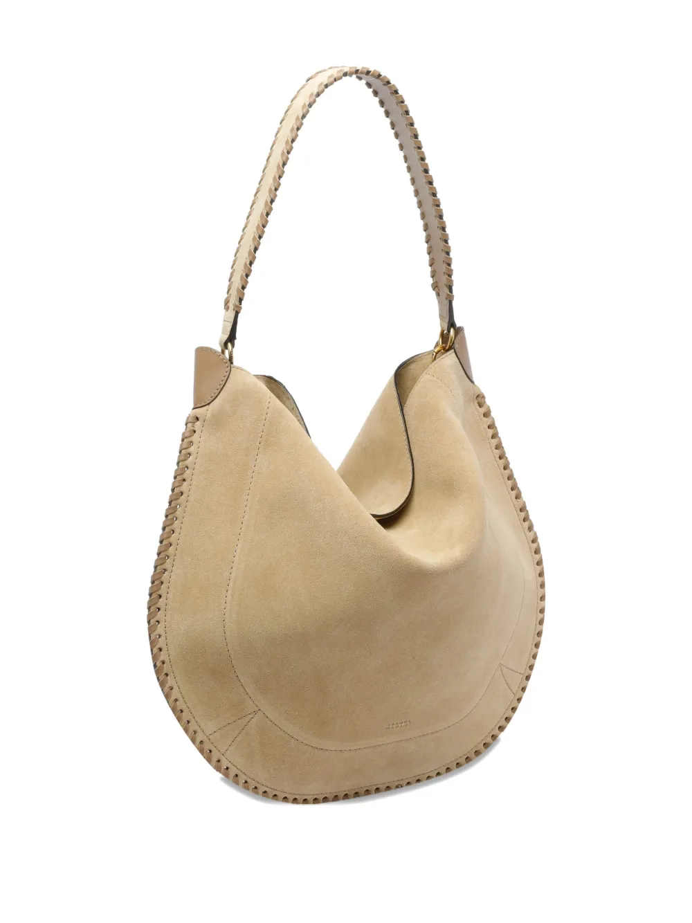 Isabel Marant Oskan Braided-trim Suede Shoulder Bag In Neutral