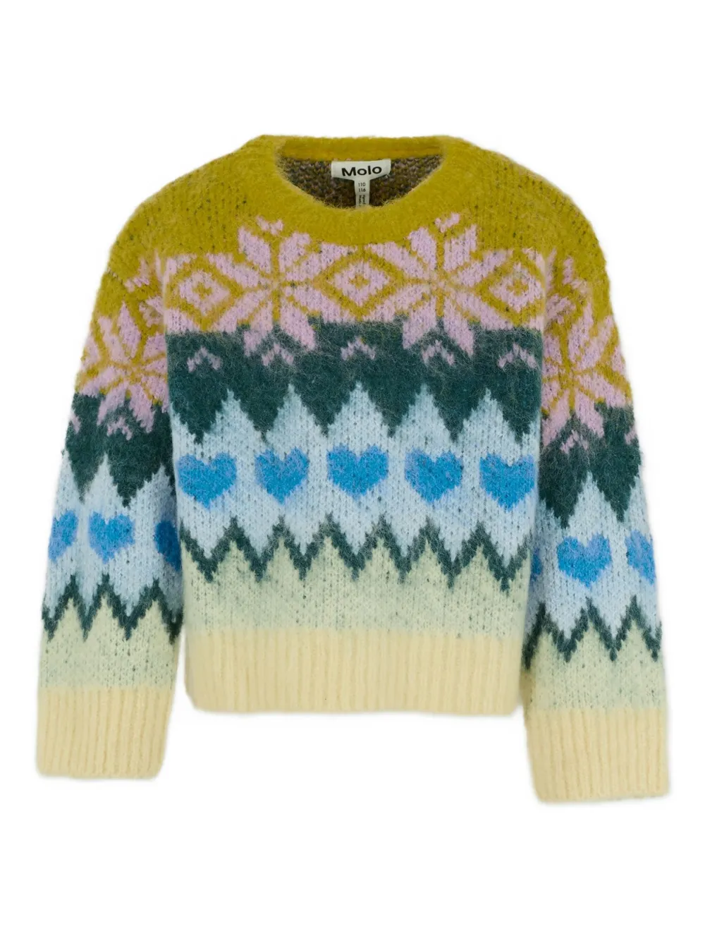 Molo snowflake-heart pattern sweater | Multicolour | Image 1