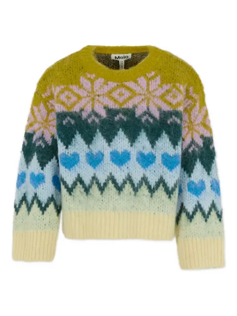 Molo snowflake-heart pattern sweater 