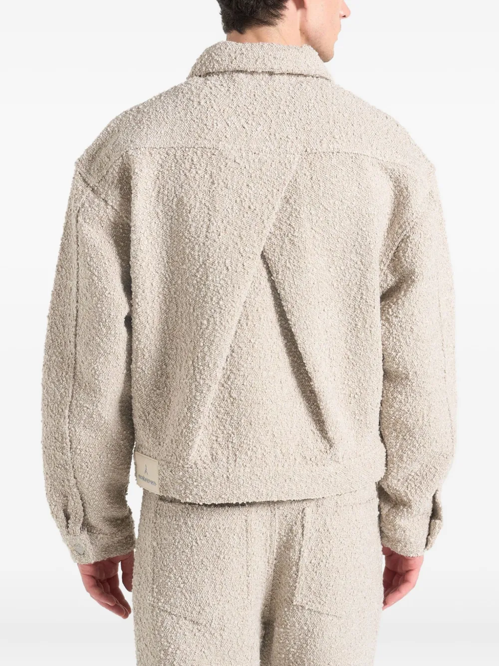 Manière De Voir Damien Bouclé Back-pleat Shirt Jacket In Neutral