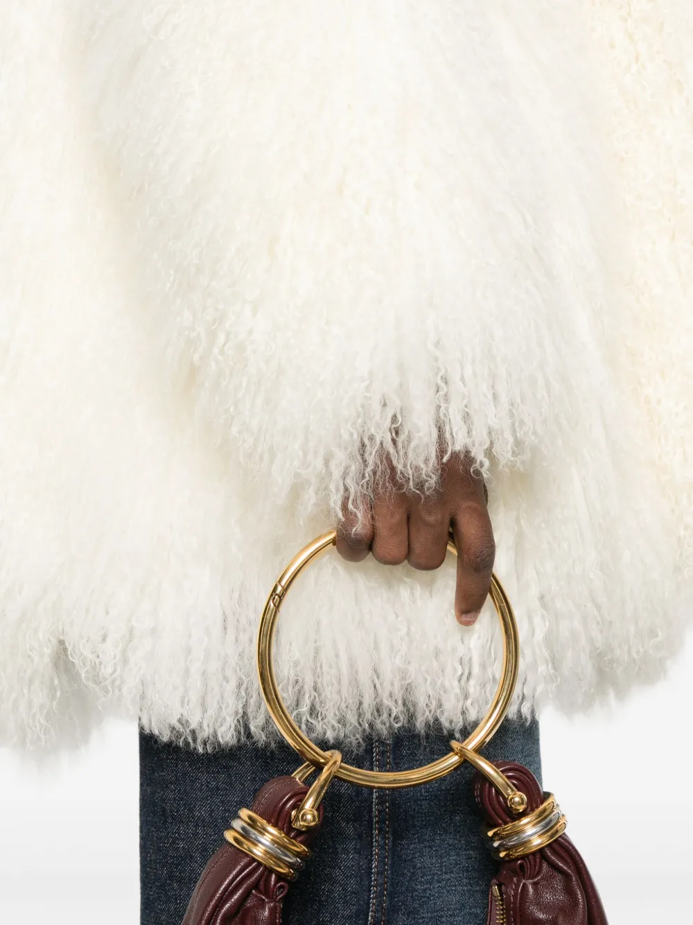 Numerootto Iside jas van imitatiebont Wit