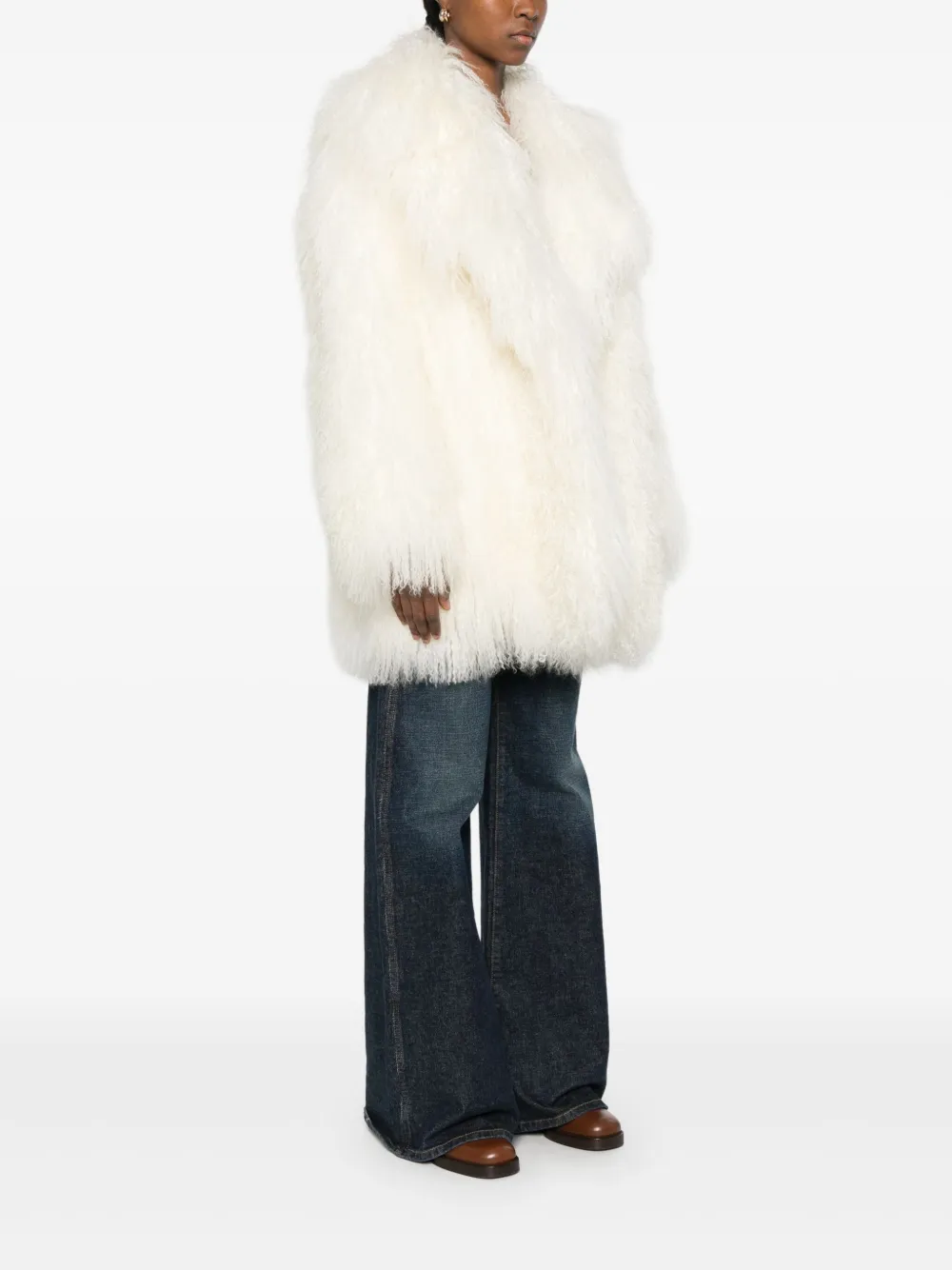 Numerootto Iside jas van imitatiebont Wit