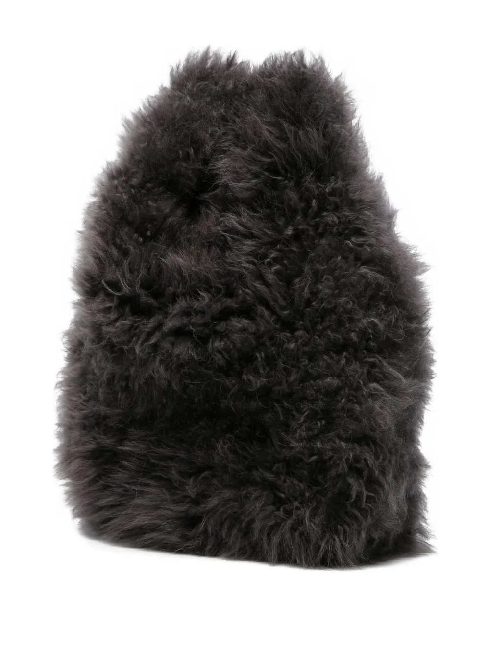 Simonetta Ravizza Shearling Shoulder Bag In Gray