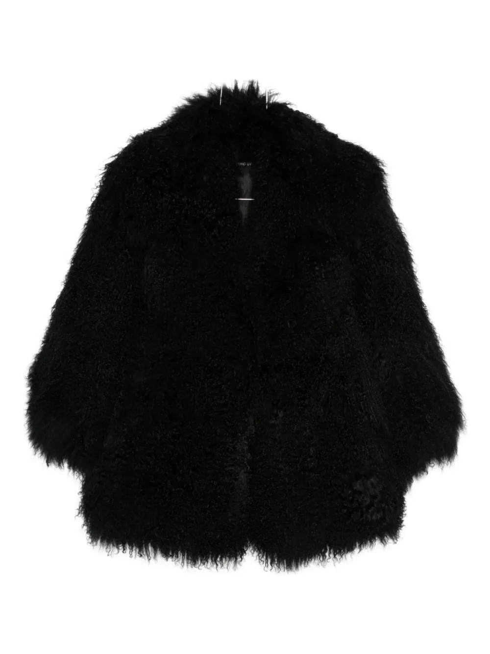 Numerootto Wavy-fleece Coat In Black