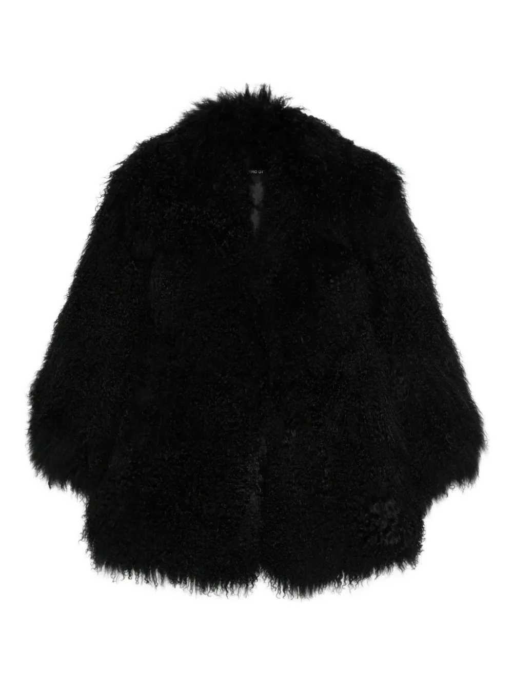 Numerootto wavy-fleece coat | Black | Image 1