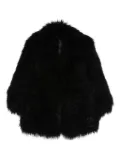 Numerootto wavy-fleece coat - Black
