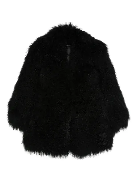 Numerootto wavy-fleece coat