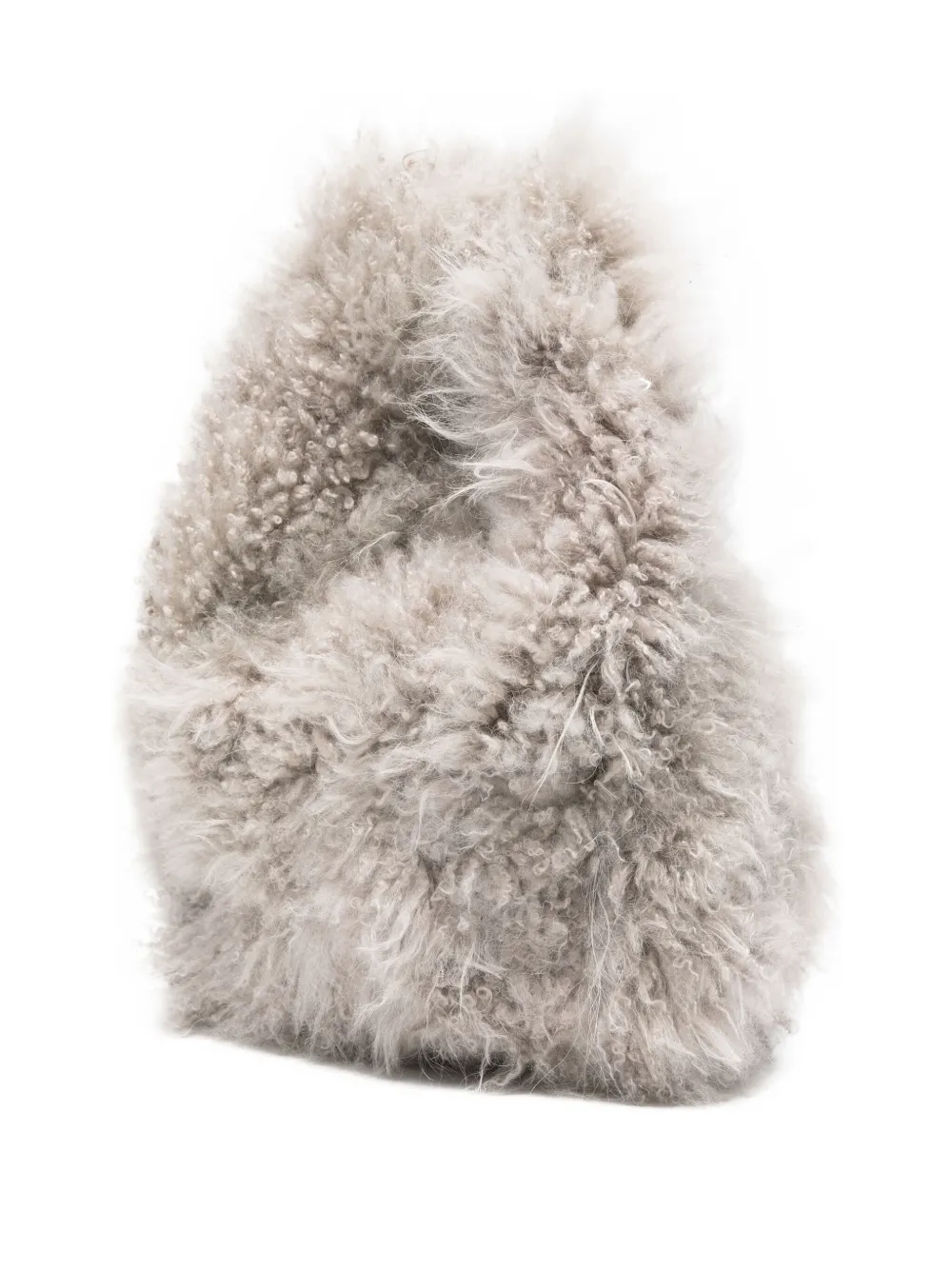 Simonetta Ravizza Shearling Shoulder Bag In Gray