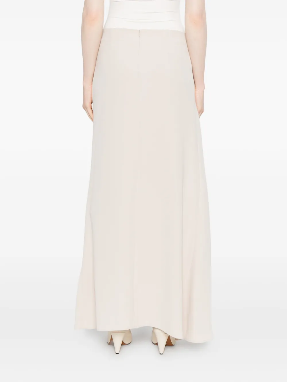 P.a.r.o.s.h Split-front Maxi Skirt In Neutral