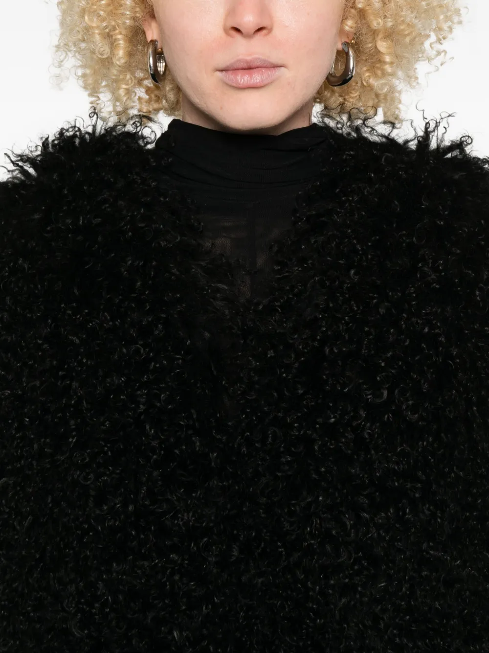 Numerootto Teddy-fleece Coat In Black