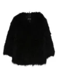 Numerootto teddy-fleece coat - Black