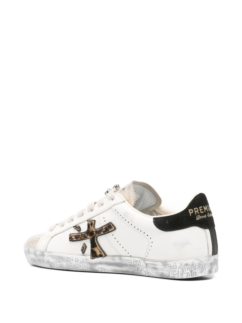 Premiata leopard-motif sneakers White