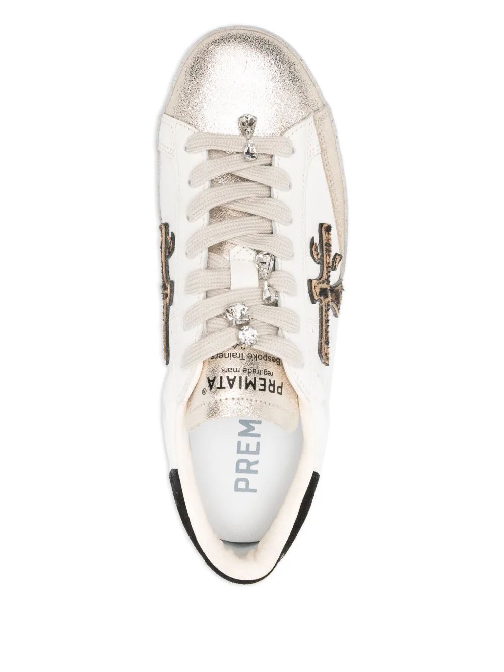 Premiata leopard-motif sneakers White