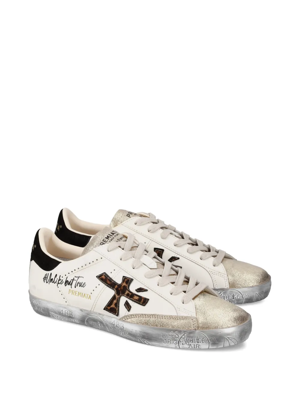 Premiata Sneakers met luipaardprint Wit