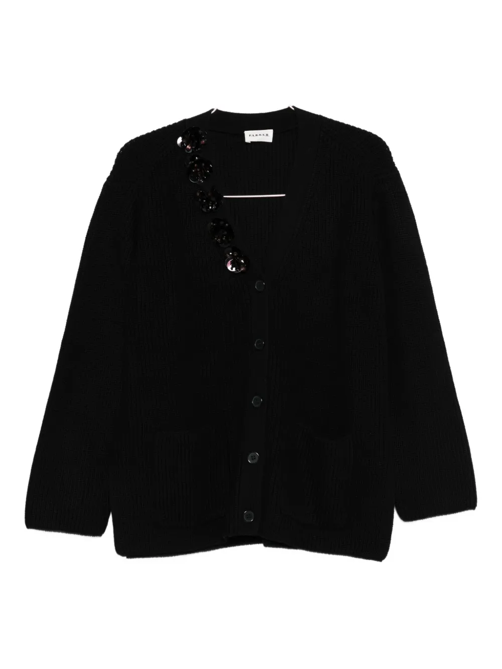 P.a.r.o.s.h Sequin-embellished Cardigan In Black