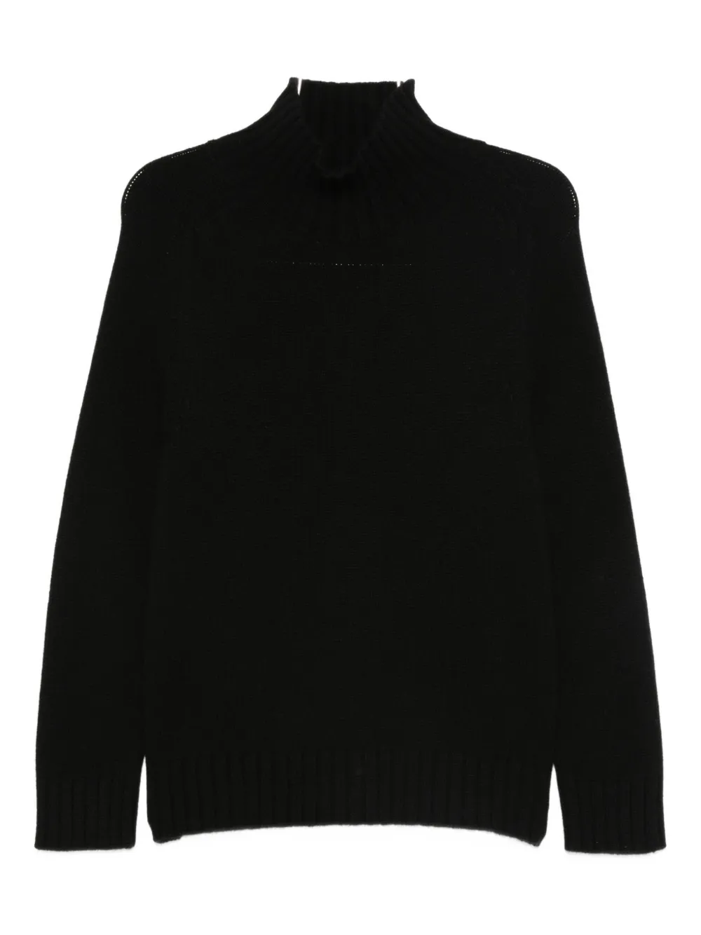 Purotatto High-neck Ribbed Sweater In Black