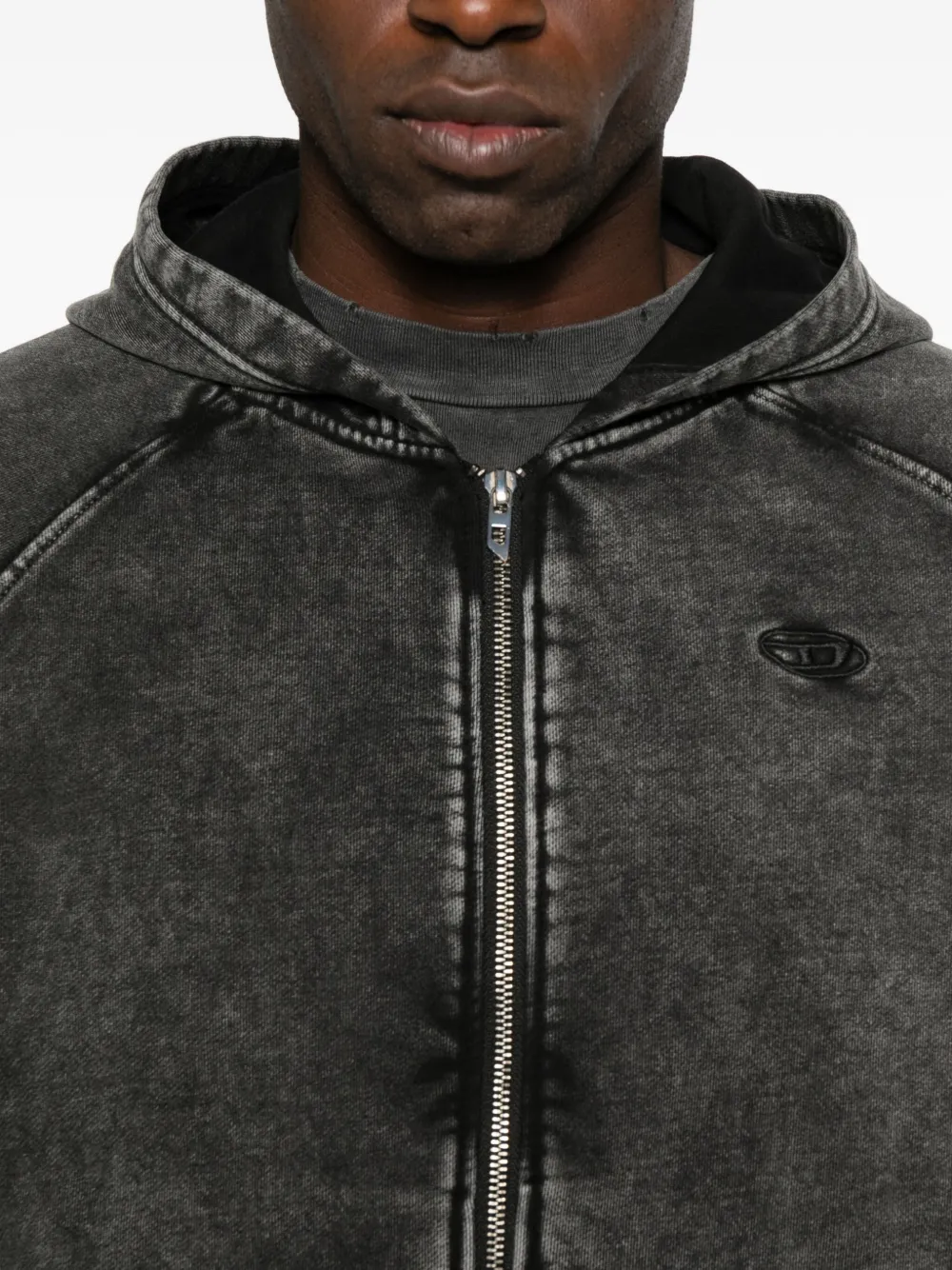 Diesel Hoodie met rits Grijs