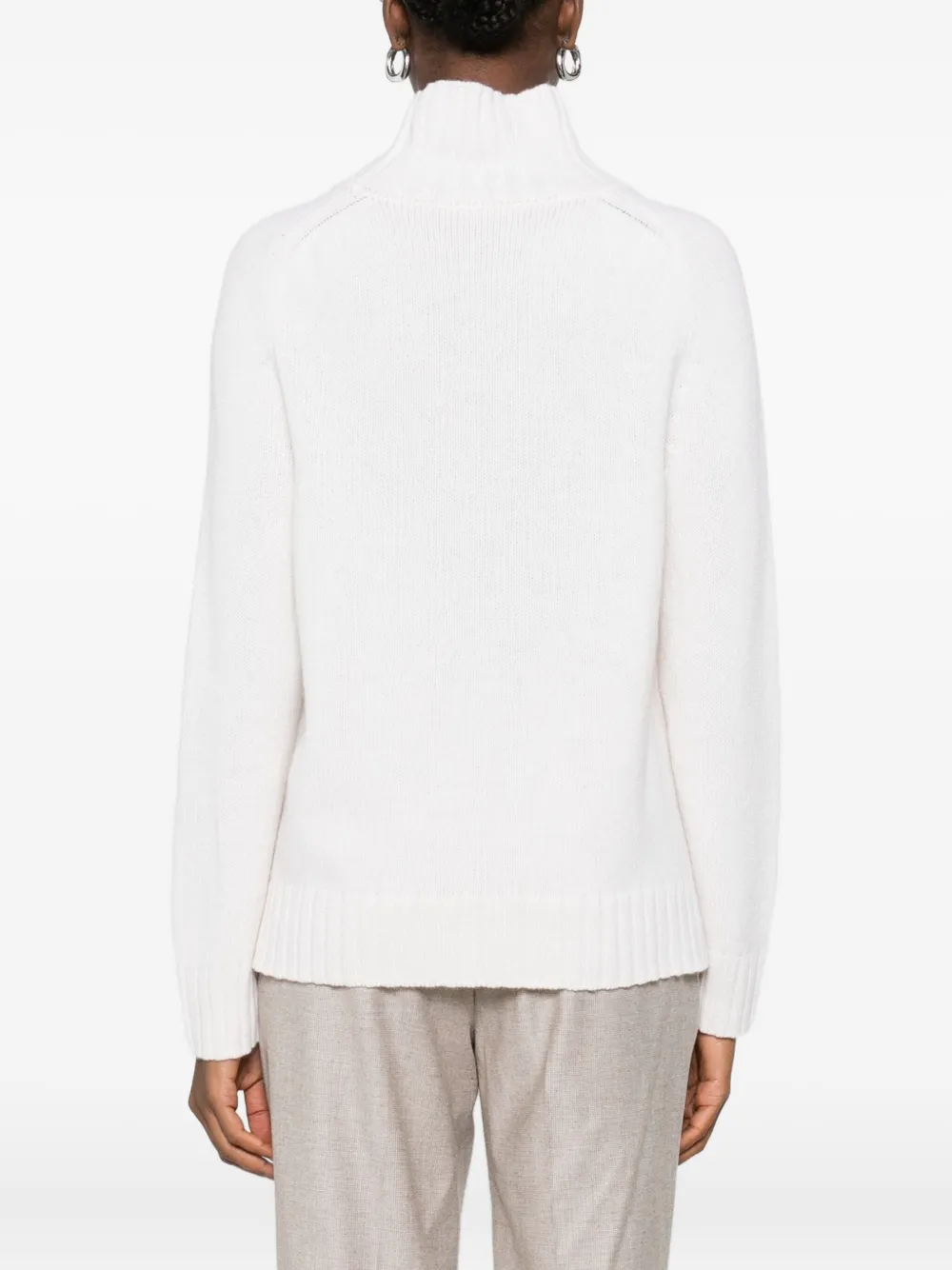 high-neck ribbed sweater