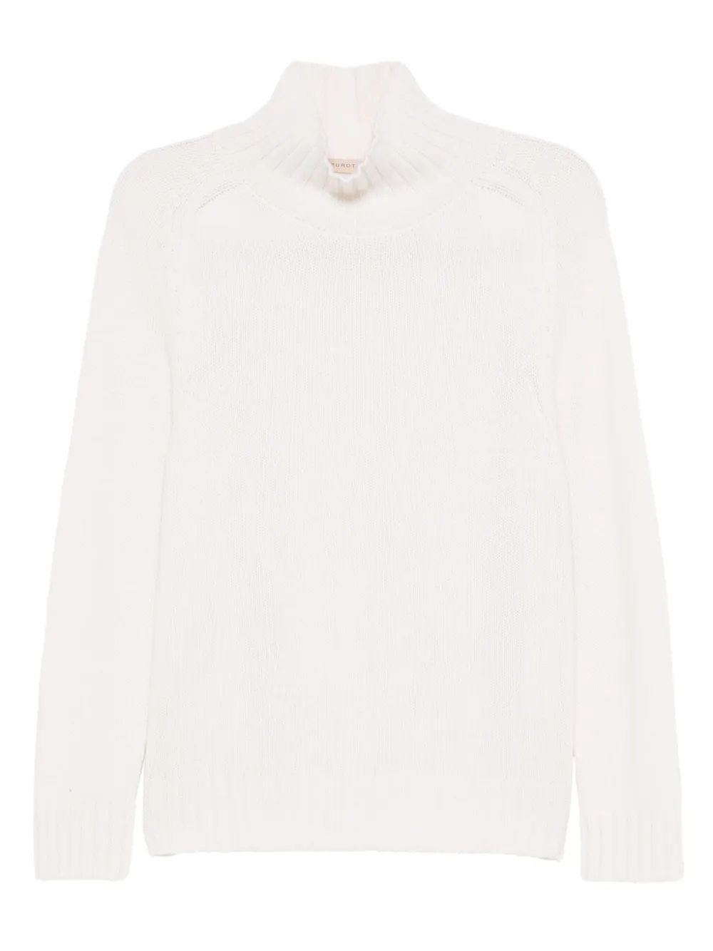Purotatto High-neck Ribbed Sweater In White